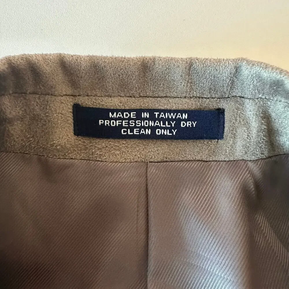 Chaps Ralph Lauren Men’s Faux Suede‎ Soft Blazer Sport Coat Suit Jacket Size 46L